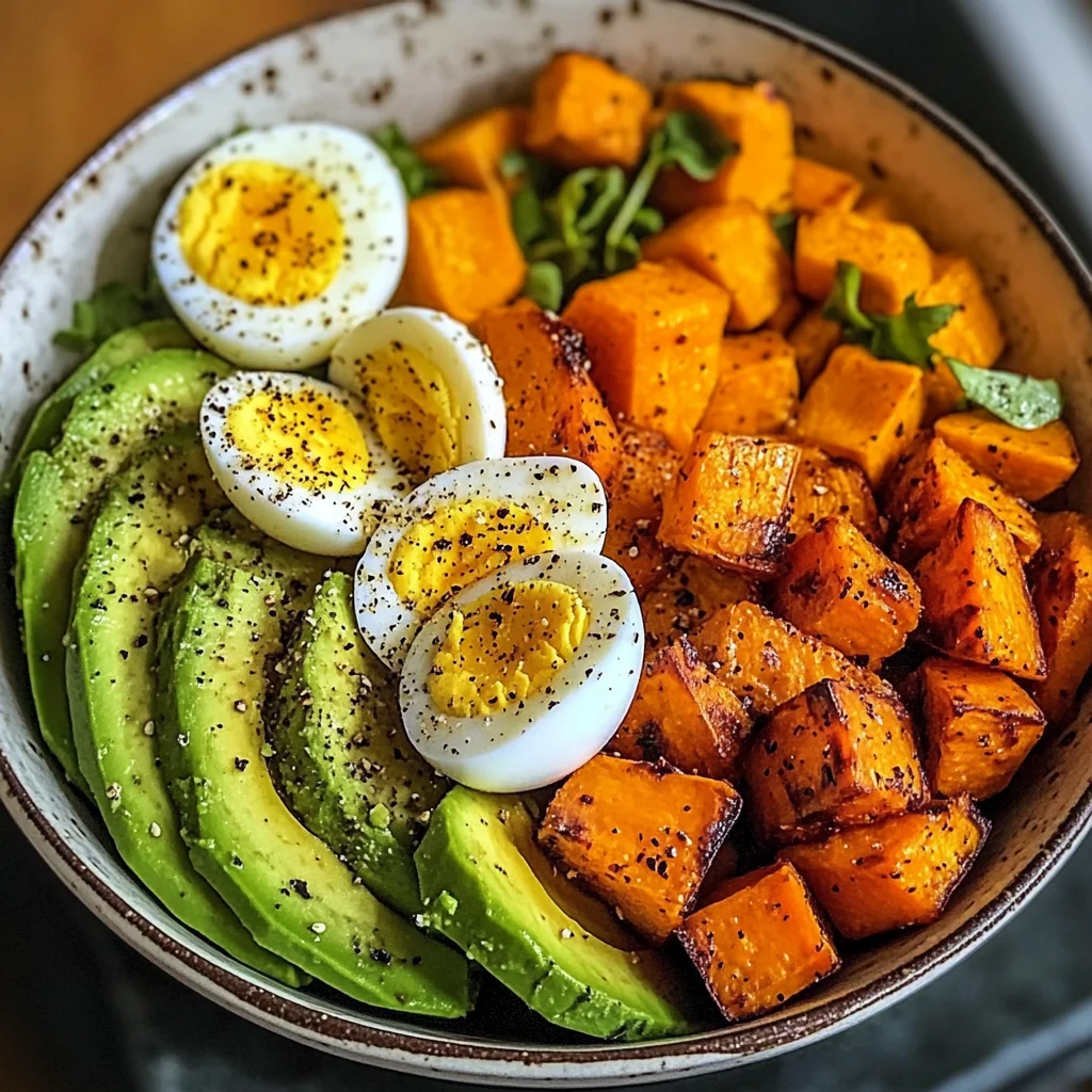 Avocado, Egg & Roasted Sweet Potato Bowl