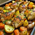 Baked Chicken Drumsticks with Roasted Veggies