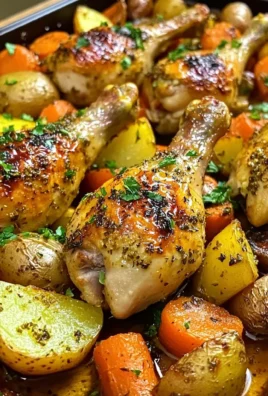 Baked Chicken Drumsticks with Roasted Veggies