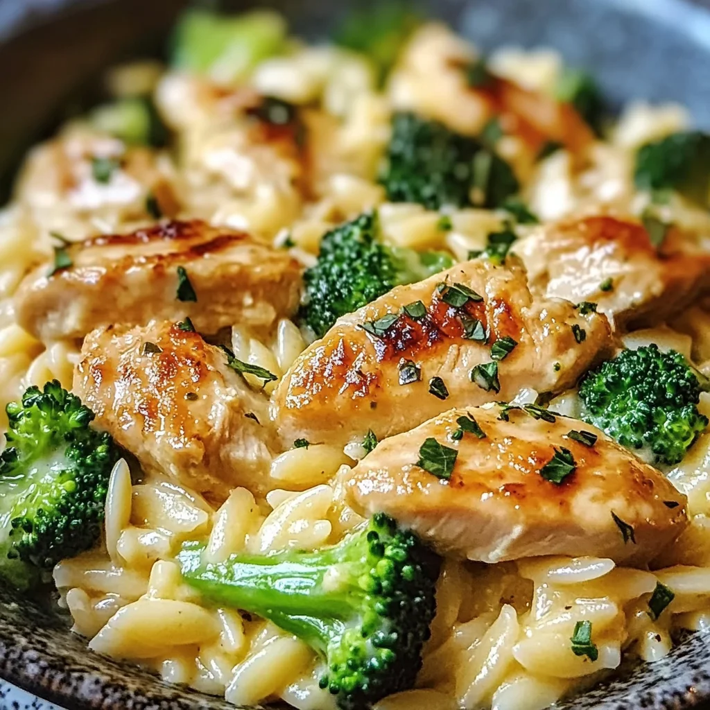 Cheesy Chicken Broccoli Orzo