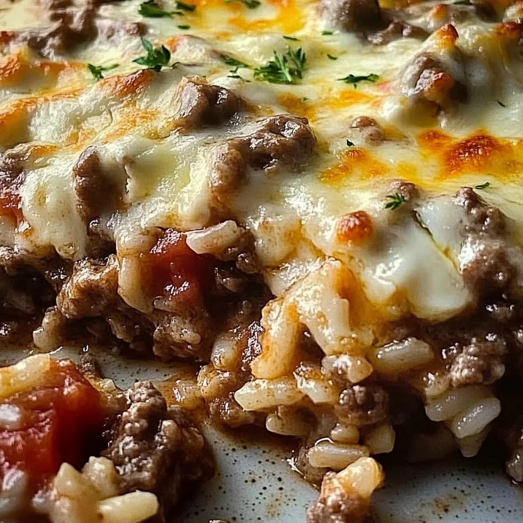 Cheesy Hamburger Rice Casserole