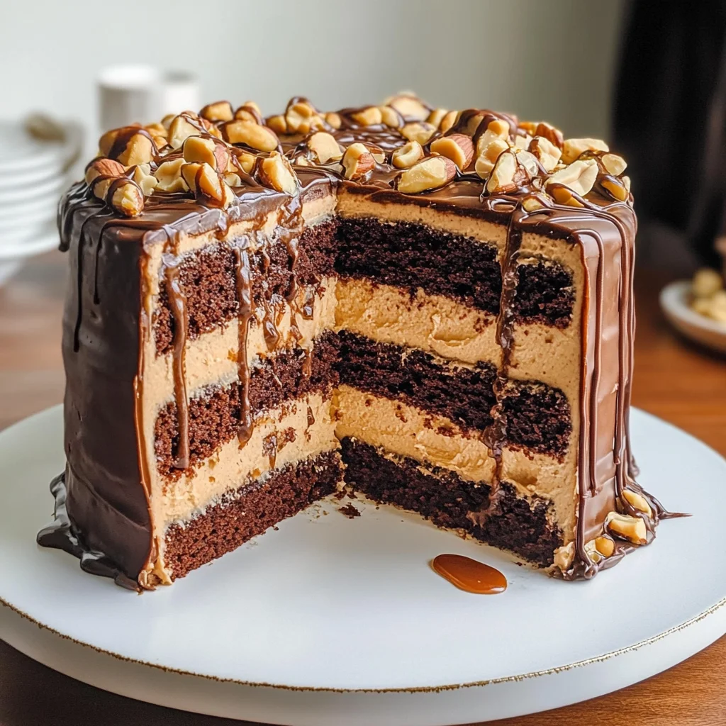 Chocolate Snickers Cake