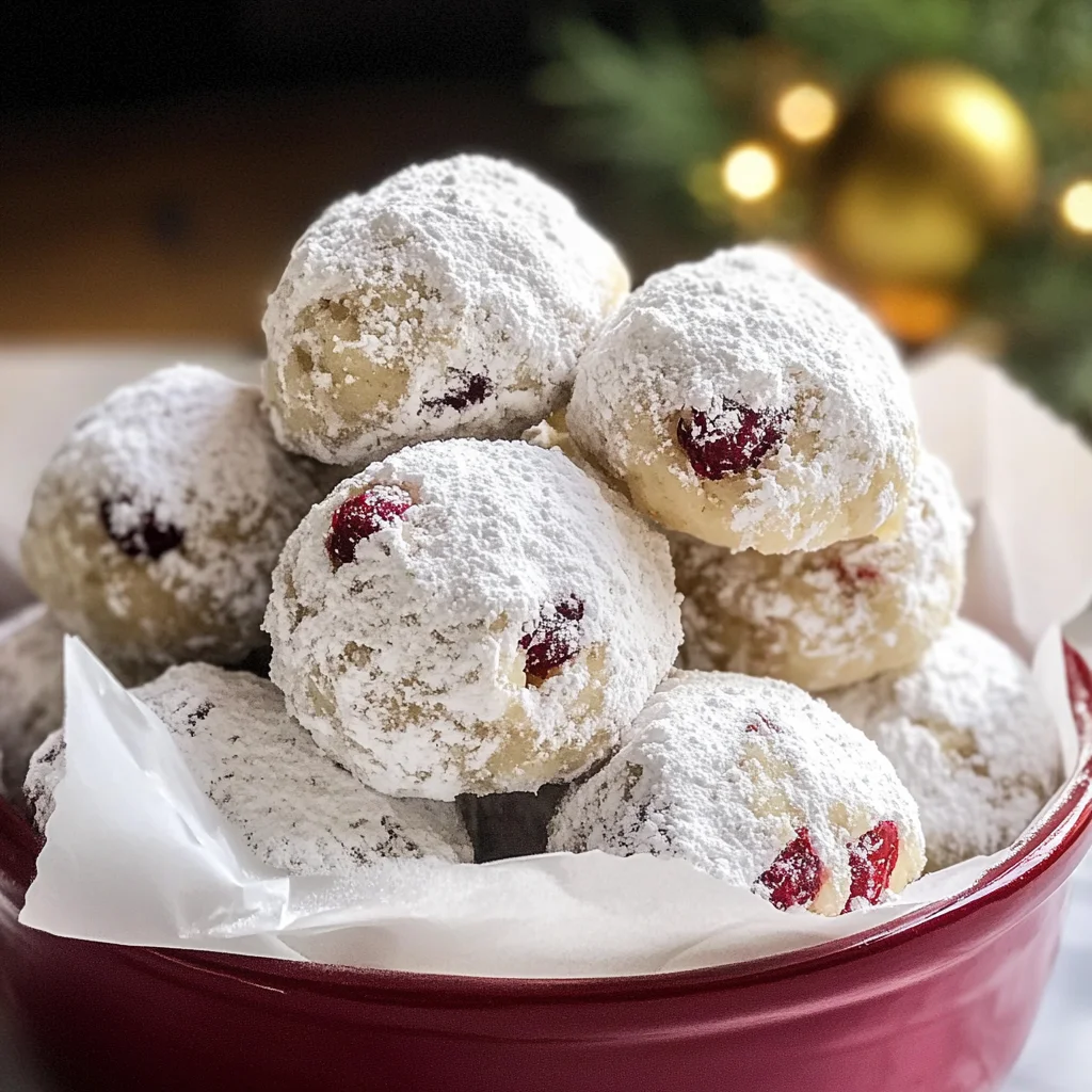 Cranberry Orange Snowball Cookies