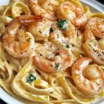 Creamy Garlic Shrimp Alfredo Pasta