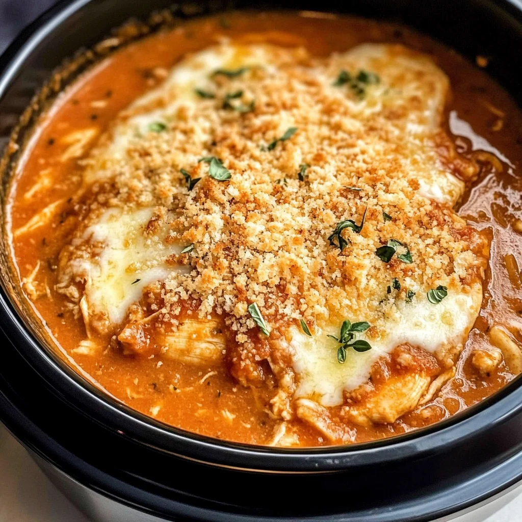 Crockpot Chicken Parmesan Soup