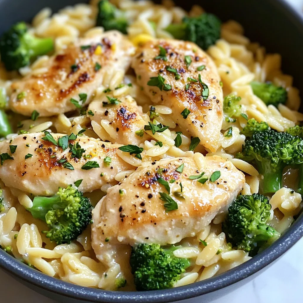 Easy Chicken and Broccoli Orzo