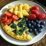 Garden Veggie Omelet with Fresh Fruit