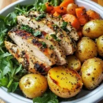 Herb Grilled Chicken with Roasted Potatoes, Carrots & Quinoa