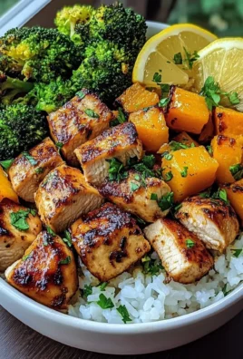 Honey Garlic Chicken Bowl with Rice, Broccoli & Roasted Butternut Squash