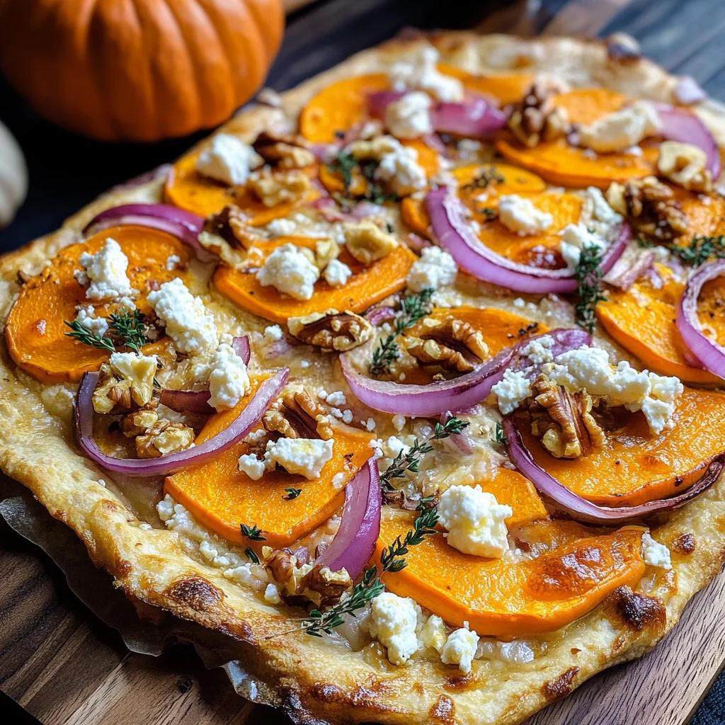 Kürbis-Flammkuchen mit Feta