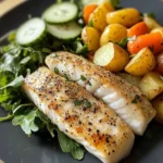 Lemon Pepper Fish with Herb Potatoes & Garden Salad
