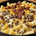 Loaded Bacon Cheeseburger Alfredo Pasta
