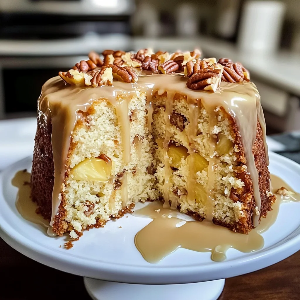 Pineapple Pecan Cream Cheese Pound Cake