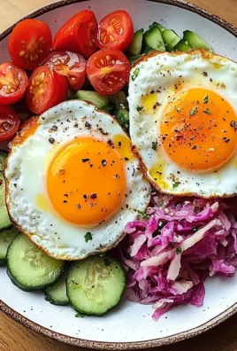 Rainbow Veggie and Sauerkraut Plate with Sunny Eggs