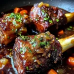 Braised Lamb Shanks in Red Wine and Herb Sauce