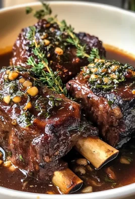 Braised Short Ribs & Lamb Shanks in Red Wine Herb Sauce