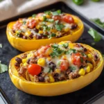 Burrito Spaghetti Squash Boats