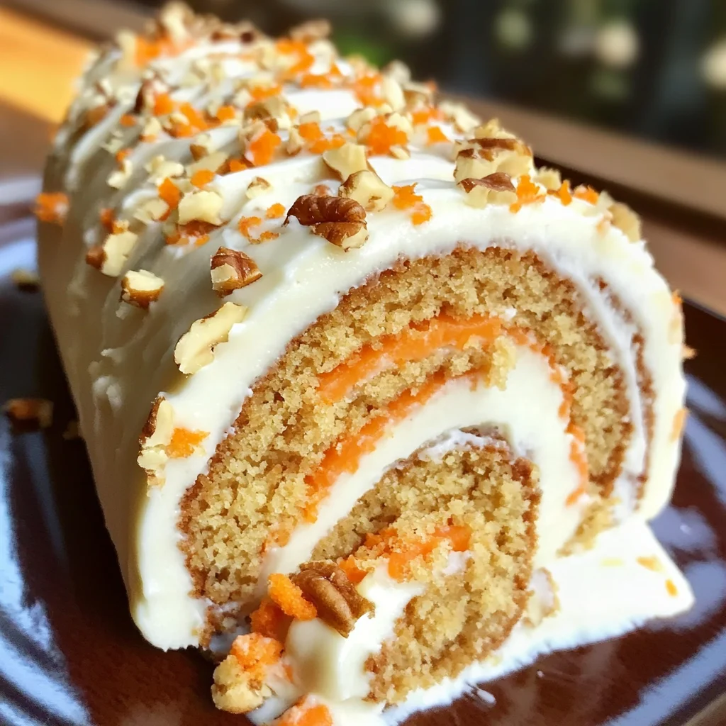 Carrot Cake Roll with Cream Cheese Frosting Filling