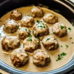 Crockpot Swedish Meatballs with Creamy Gravy