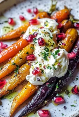 Honey Roasted Rainbow Carrots with Burrata and Pomegranate