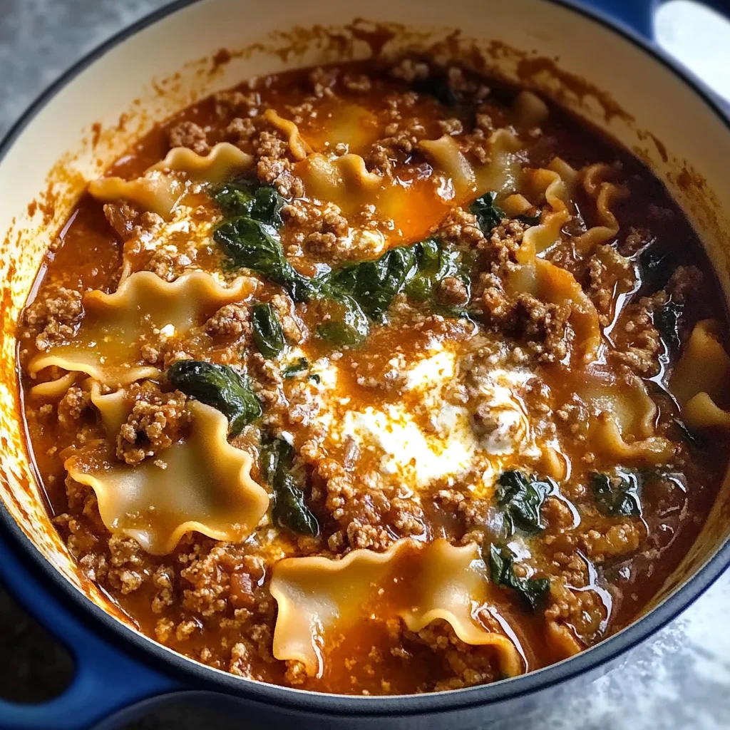 Mouthwatering One Pot Lasagna Soup - Alrightwithme