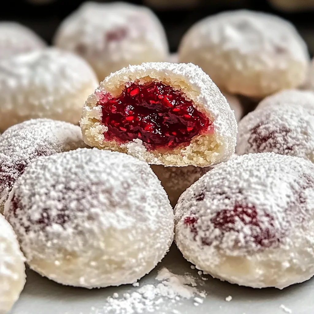 Raspberry Almond Snowball Cookies Delightful Easy Recipe