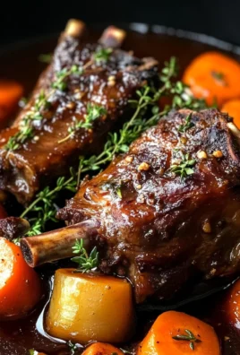 Red Wine Braised Lamb Shank with Carrots & Herbs