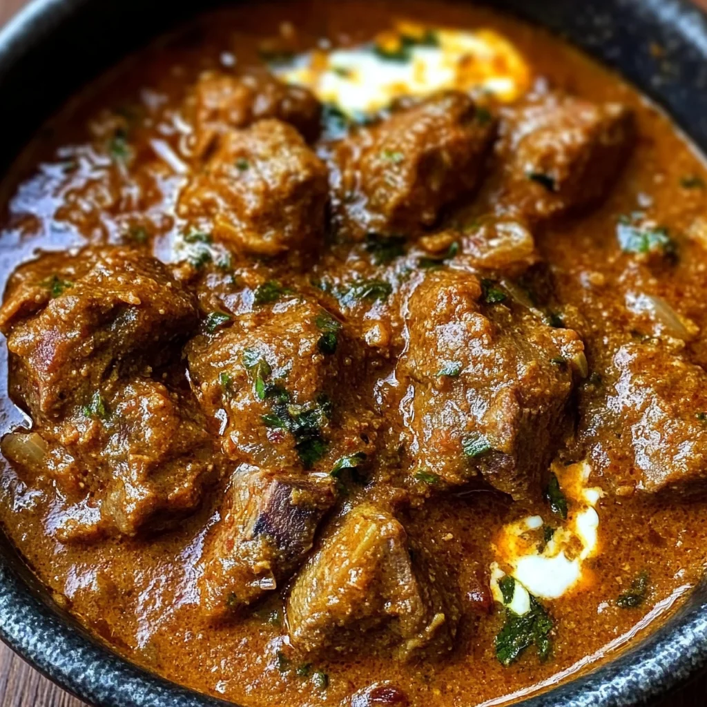 Slow-Cooked Lamb Rogan Josh with Kashmiri Chili and Yogurt