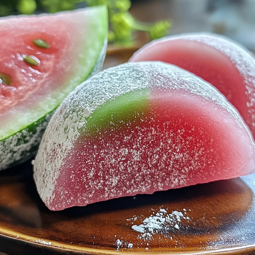 Watermelon Mochi