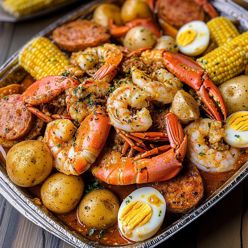 Cajun Seafood Boil with Garlic Butter Sauce