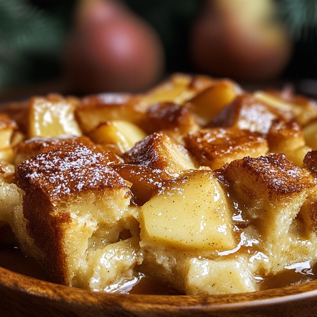 Cardamom Pear Bread Pudding