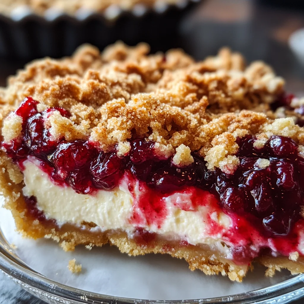 Cranberry Cream Cheese Crumb Pie