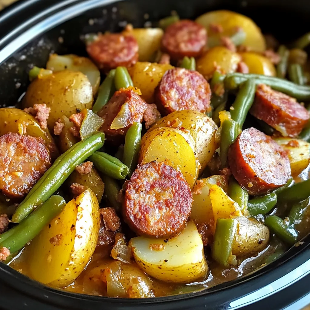 Crock Pot Swamp Potatoes with Sausage & Veggies