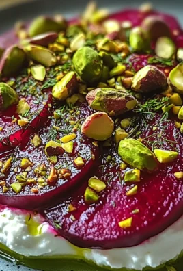 Feta battue, betteraves, pistaches