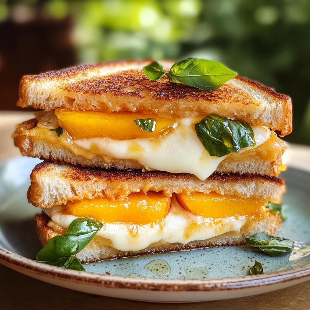 Honey Peach & White Cheddar Grilled Cheese