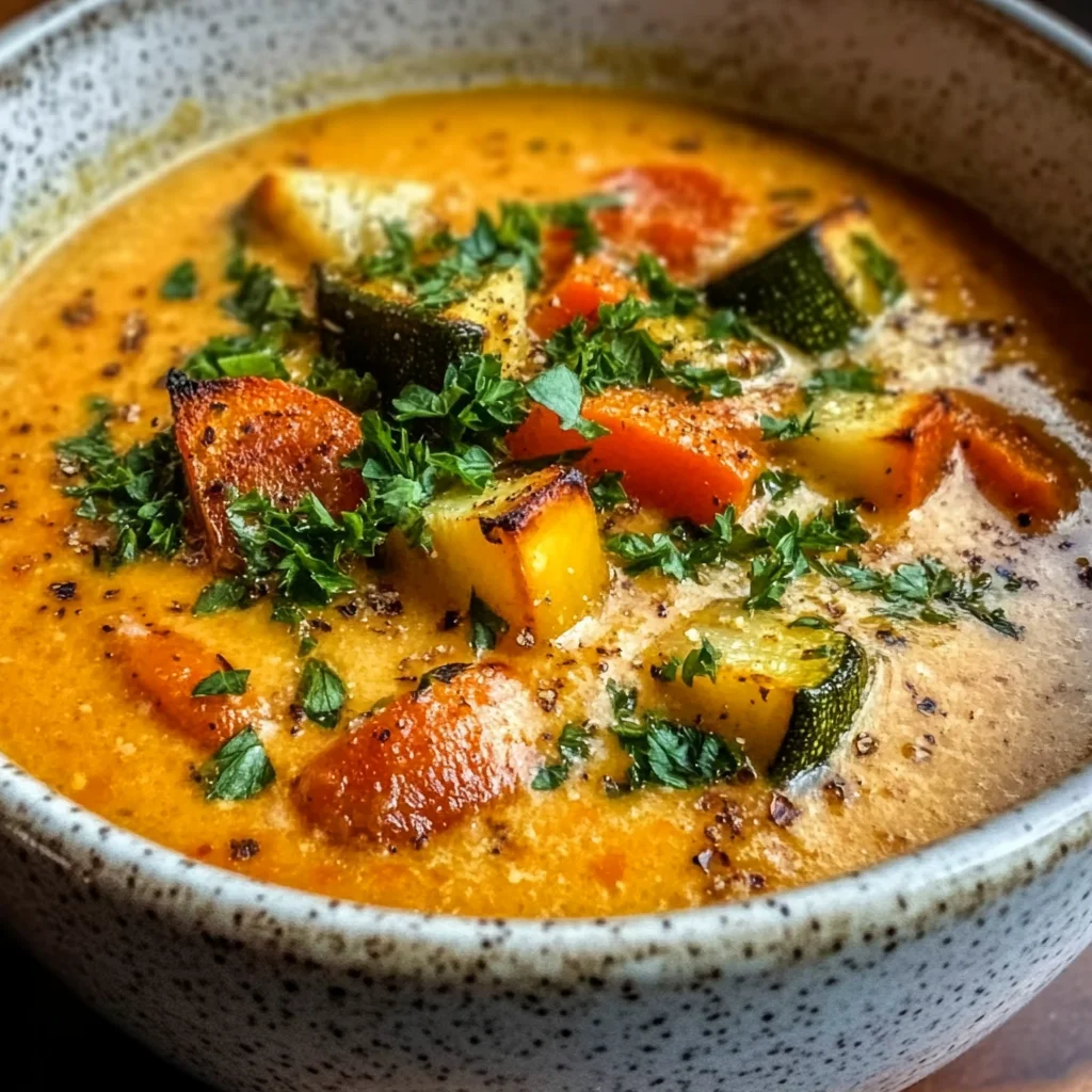 Irresistible Roasted Veggie Soup