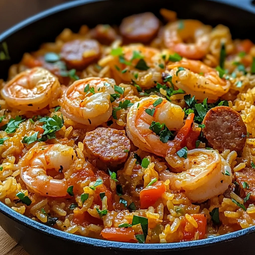 One Pot Shrimp and Sausage Jambalaya