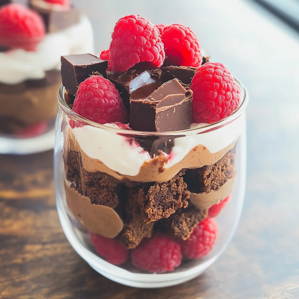 Raspberry Brownie Parfaits