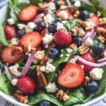 Spinach Strawberry Salad with Feta Cheese