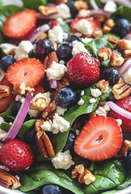 Spinach Strawberry Salad with Feta Cheese