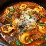Cheesy Meatball Tortellini Soup