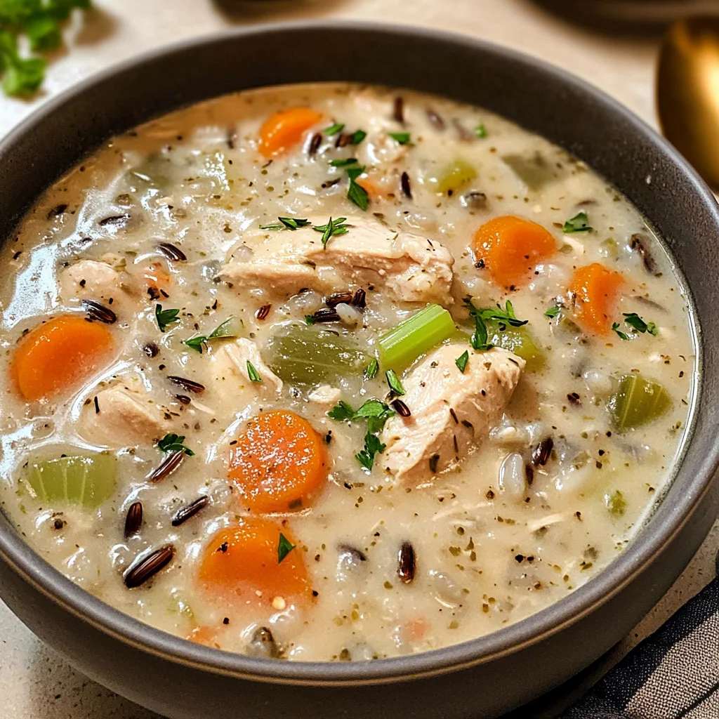 Creamy Crockpot Chicken Wild Rice Soup