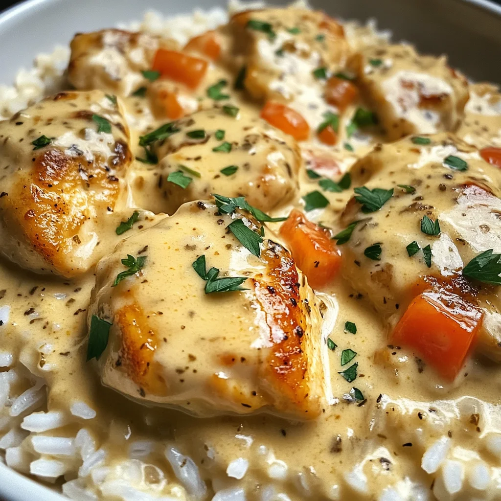 Creamy Smothered Chicken and Rice