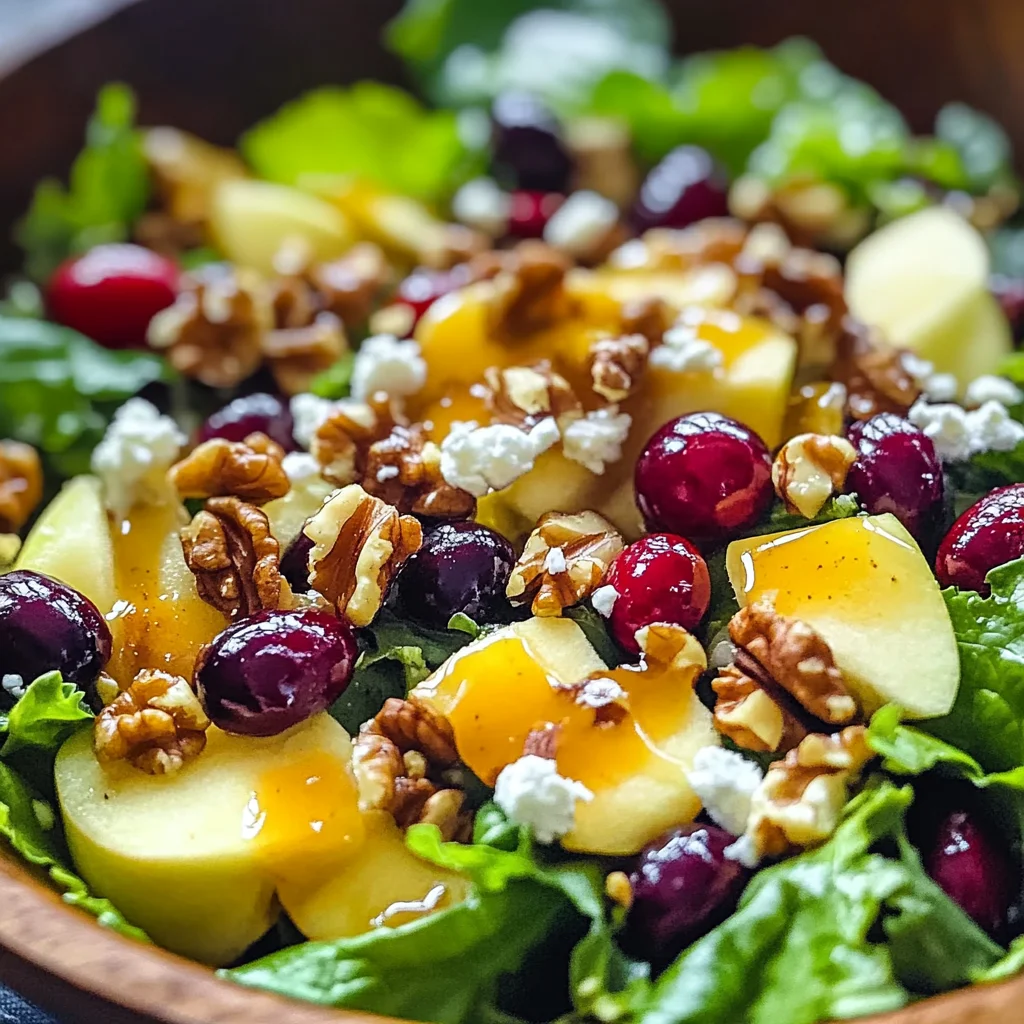 Festive and Delicious Apple Cranberry Walnut Salad with Easy Dressing