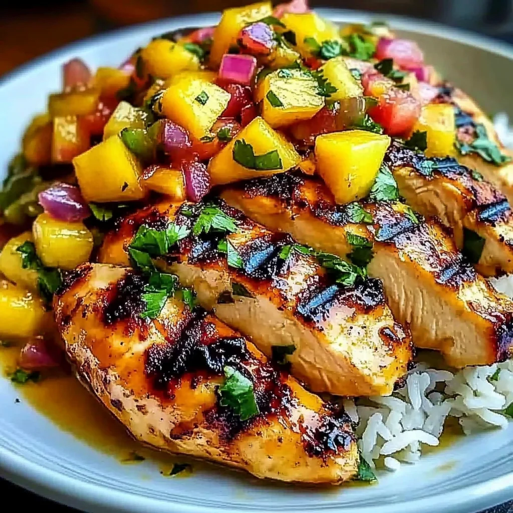 Lemon Ginger Chicken with Pineapple Mango Salsa