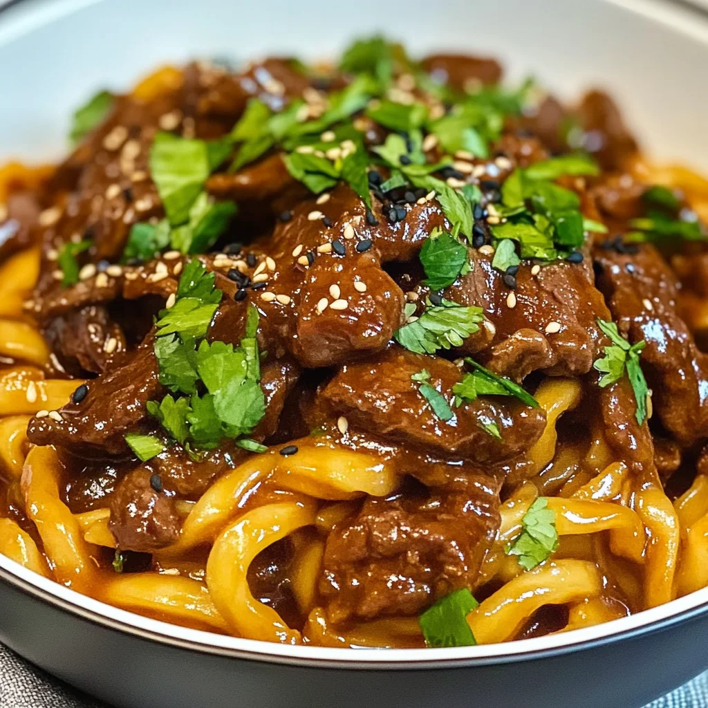 Slow Cooker Korean Beef Noodles Recipe