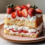 Angel Food Cake with Strawberries & Cream