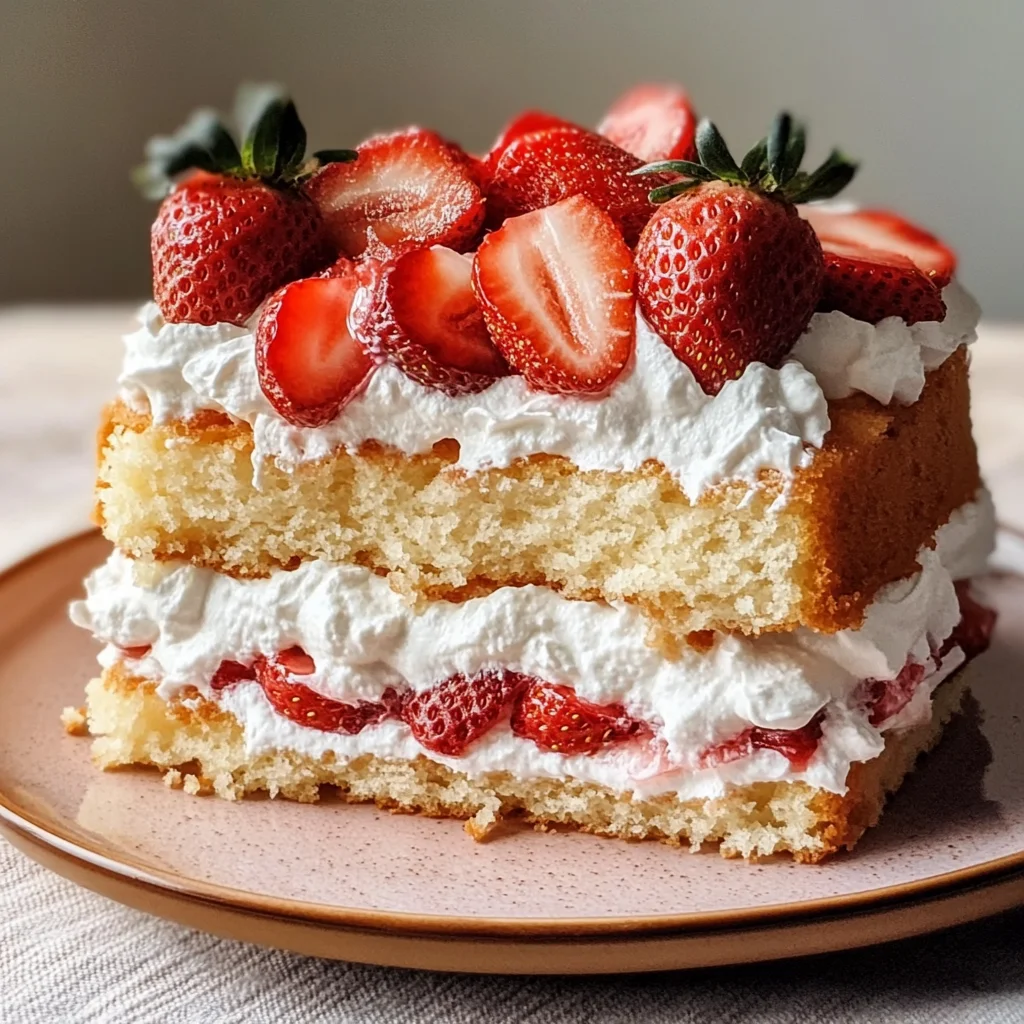 Angel Food Cake with Strawberries & Cream