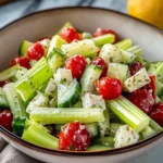 Celery Salad with Cherry Tomatoes, Cucumber, and Lemon Dressing Recipe