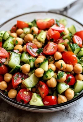 Chickpea Salad with Cucumbers and Tomatoes